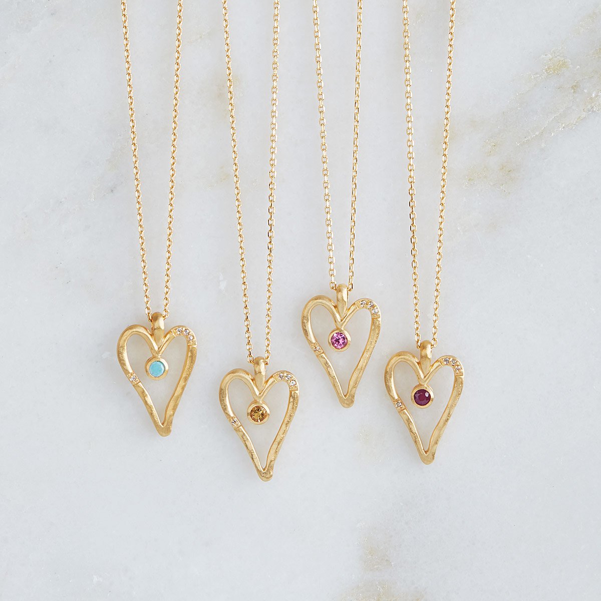 Birthstone Heart Necklaces | UncommonGoods