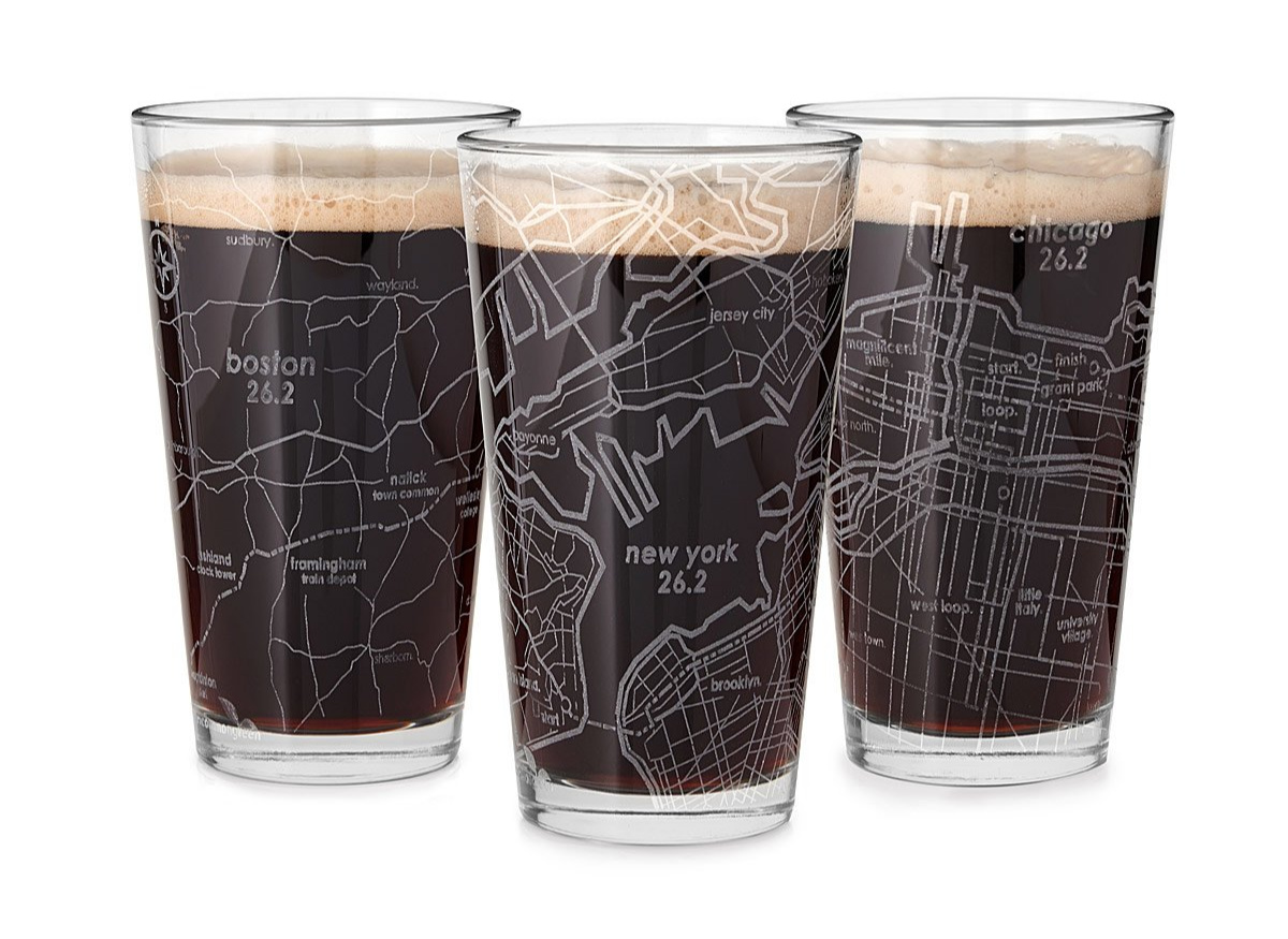 Etched Marathon Pint Glass | UncommonGoods