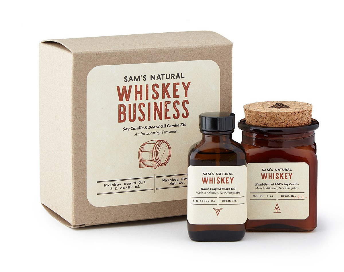 Whiskey Business Beard Oil and Candle Duo | UncommonGoods