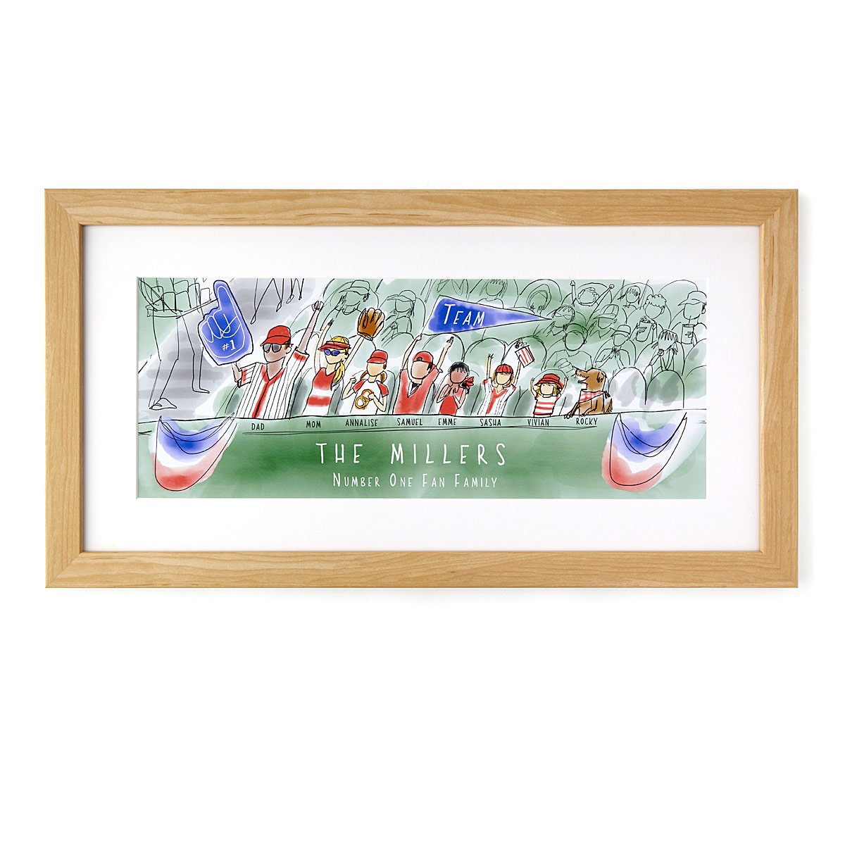 Personalized Fan Family Art - Baseball | UncommonGoods