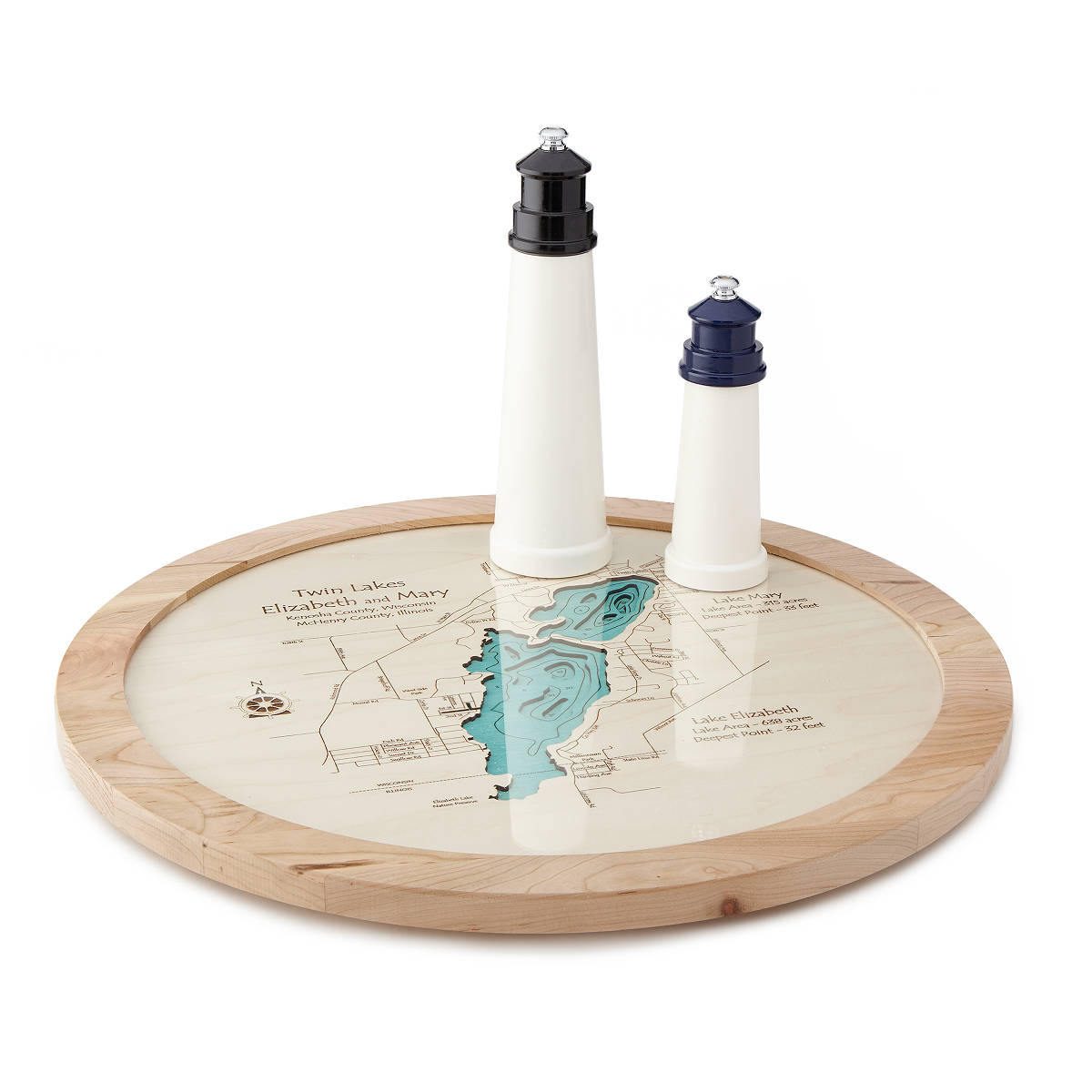 Lake Topography Art Lazy Susan | UncommonGoods