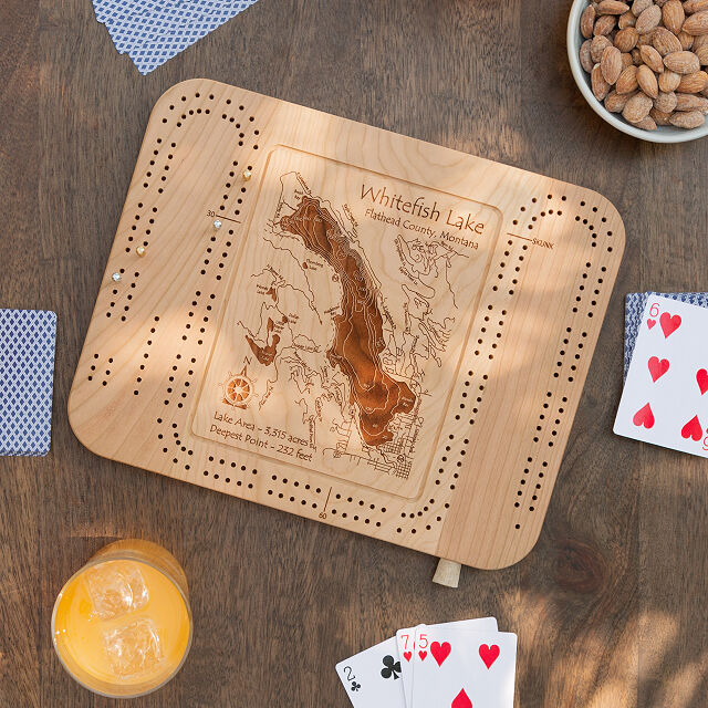 Custom Lake Art Cribbage Board | Uncommon Goods 